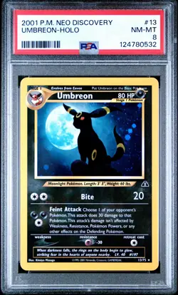 2001 POKEMON NEO DISCOVERY #13 UMBREON-HOLO PSA 8 - Image 1