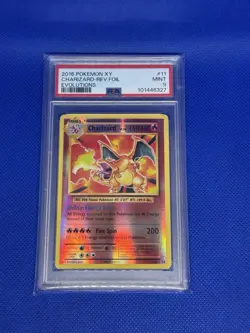 2016 Pokemon XY Charizard Reverse Foil Holo Evolutions #11 PSA Mint 9 - Image 3