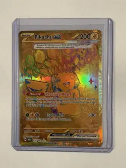Pokemon TCG Pikachu EX Hyper Rare Gold SV Prismatic Evolutions Card 179/131 - Image 1