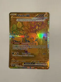 Pokemon TCG Pikachu EX Hyper Rare Gold SV Prismatic Evolutions Card 179/131 - Image 2