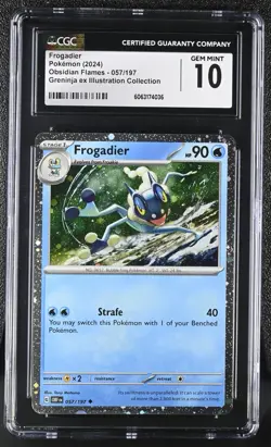 Pokemon Card FROGADIER Cosmos Holo #057 Obsidian Flames CGC 10 GEM MINT - Image 1