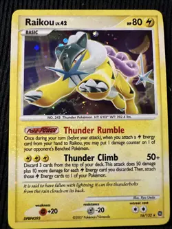 Raikou 16/132 Holo Rare Holo NM Pokemon Secret Wonders - Image 1