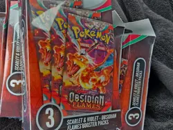 8-NIB-Pokemon TCG: Obsidian Flames 3 Booster Packs | MJ Holdings Box - Image 1