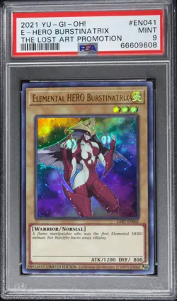 Yu-Gi-Oh! PSA 9 Elemental Hero Burstinatrix LART-EN041 Ultra Rare LIMITED ED - Image 1