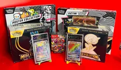 Pokemon MEGA Bundle - 5 Sealed Products - 2 TCG Graded Cards - Image 1