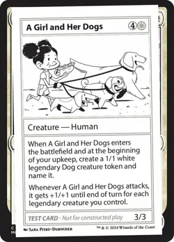 A Girl and Her Dogs Light Play, English Magic the Gathering MTG The List - Image 1