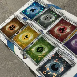 Pokemon TCG Terapagos ex UPC Basic Energy Set of 8 - Cracked Ice Holo Foil - NM+ - Image 2