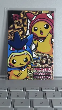 Poncho Pikachu Magikarp Gyarados Gold Holo Pokemon Card Database Team Rocket - Image 1