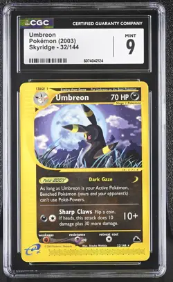 CGC 9 MINT Umbreon 2003 Skyridge 32/144 Pokemon Card - Image 1