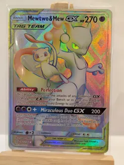 Custom Fan Art Mewtwo & Mew GX High Quality Custom Card Tag Team Rainbow - Image 2