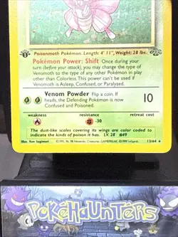 Pokemon Card Venomoth 13/64 Holo Rare Jungle 1st Edition Near Mint - Image 3