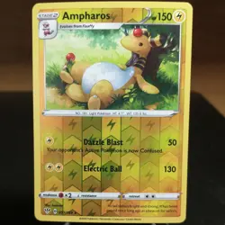 Ampharos 057/189 LP/NM Reverse Holo Darkness Ablaze SWSH Foil Pokemon TCG Card - Image 1
