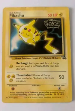 Pikachu 1st movie Black Star Promo Pokemon Cards Vintage 1999 WOTC - Image 1
