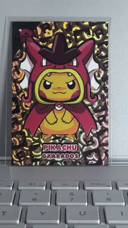 Poncho Pikachu Shiny Gyarados Gold Holo Pokemon Card Database Team Rocket Peru - Image 1