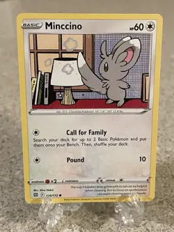 Pokemon TCG Sword & Shield Brilliant Stars Minccino 124/172 Common NM/M - Image 1