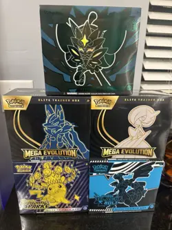 POKEMON TCG ETB X5 ELITE TRAINER BOX SURGING TWILIGHT MEGA BLACK BOLT LOT OF 5 - Image 1