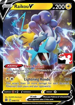 RAIKOU V 048/172 BRILLIANT STARS POKEMON (PRIZE PACK SERIES, NM) - Image 1
