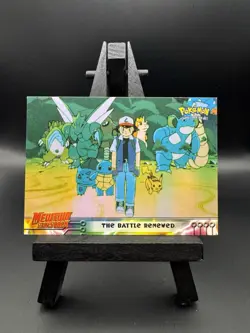 Pokemon Topps The Battle Renewed Mewtwo Strikes Back 32 Blue Logo - Image 1