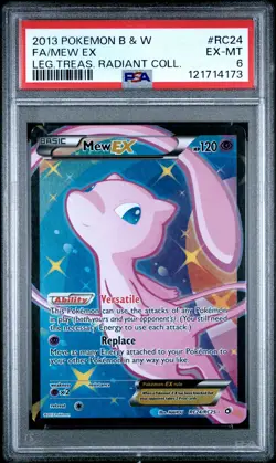 2013 POKEMON B&W LEGEND TREASURES RADIANT COLL #RC24 FULL ART/MEW EX PSA 6 - Image 1