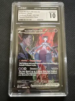 CGC 10 Gem Mint Team Rocket's Mewtwo EX 231/182 Pokemon Destined Rivals SIR - Image 1