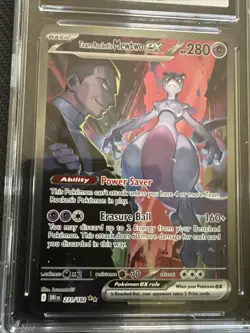 CGC 10 Gem Mint Team Rocket's Mewtwo EX 231/182 Pokemon Destined Rivals SIR - Image 3