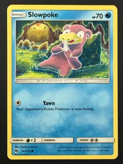 Pokemon TCG Slowpoke 54/214 Regular Common SM Lost Thunder NM - Image 1