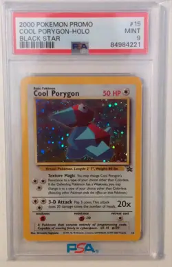 Cool Porygon PSA 9 Holo Promo #15 Pokemon Card Black Star WOTC Vintage Gt5 - Image 1