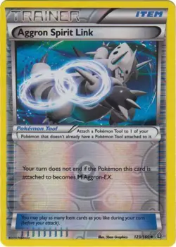 Lightly Played, English Pokemon Reverse Holo Aggron Spirit Link - 123/160 - Unco - Image 1