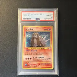 Pokemon Entei Neo 3 Japanese Holo Rare #244 PSA 10 Gem Mint - Image 1