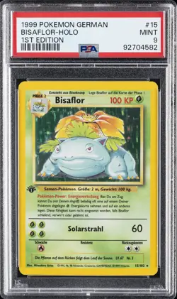 1999 POKEMON GERMAN 1ST ED #15 BISAFLOR-HOLO PSA 9 - Image 1
