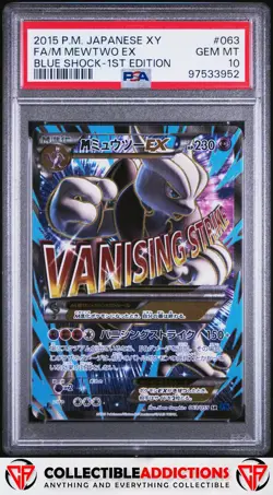 2015 Pokemon Japanese Xy Blue Shock #063 M Mewtwo Ex 1st Edition PSA 10 - Image 1