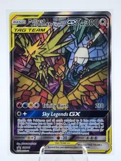 Pokemon Stained Glass Birds Design Moltres Zapdos Articuno SM210 - Image 1