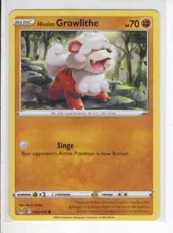 GROWLITHE LOST ORIGINS SET POKEMON CARD 083/196 VG - Image 1