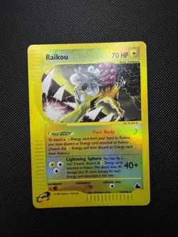 Pokemon 2003 Skyridge #28/144 Raikou Reverse Holo Rare Card LP/MP - Image 1