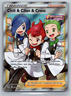 Pokemon Card Chili Cilan Cress 258/264 Ultra Rare Sword Shield Fusion Strike NM - Image 1
