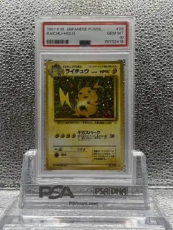 Pokemon PSA 10 Raichu Japanese Fossil Holo Rare - Image 1