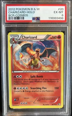 2012 Pokemon Boundaries Crossed Charizard Cosmos Holo #20 - PSA 6 - Image 1