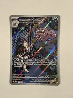 Team Rocket's Weezing -199/182 Destined Rivals Illustration Rare Pokemon - NM - Image 2