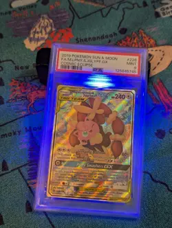 2019 POKEMON COSMIC ECLIPSE 226 FULL ART/MEGA LOPUNNY & JIGGLYPUFF GX PSA 9 - Image 1
