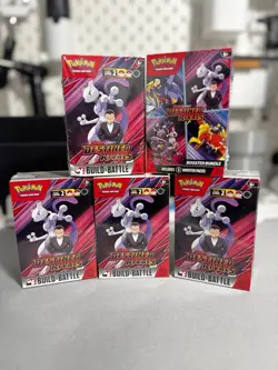 Pokemon TCG Destined Rivals 1 Booster Bundle + 4 Build & Battle Box - Image 1