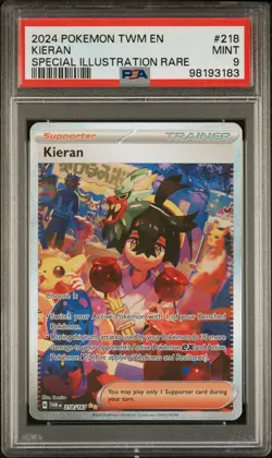 Pokemon KIERAN 218/167 Twilight Masquerade Special Illustration - PSA 9 - Image 1