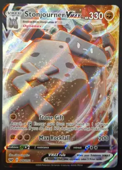 Pokemon TCG Stonjourner Vmax Sword & Shield 116/202 Holo Ultra Rare Near MINT - Image 1