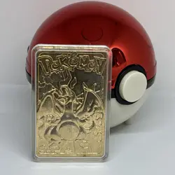 1999 Pokemon Burger King 23K Gold-Plated Charizard Card #06 w/Poke Ball and Box! - Image 2