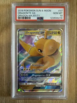 Dragonite GX - 37/70 - Pokemon Dragon Majesty Sun & Moon Ultra Rare Card PSA 10 - Image 1