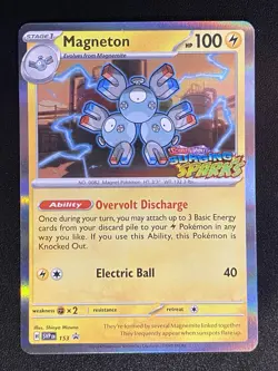Magneton SVP 153 Black Star Promo Pokemon TCG Surging Sparks Prerelease Stamped - Image 1