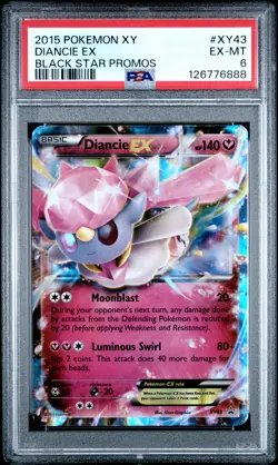 2015 POKEMON XY BLACK STAR PROMOS #XY43 DIANCIE EX PSA 6 - Image 1