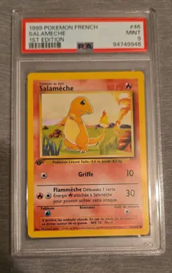 psa 9 MINT French Charmander Salameche Base 1st Edition 1999 Pokemon 46/102 -42 - Image 1