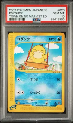 2002 POKEMON JPN THE TOWN ON NO MAP 1ST ED #020 PSYDUCK PSA 10 - Image 1