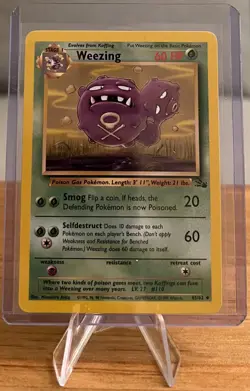 Weezing #110 Non-Holo Pokemon Card Near Mint 45/62 Uncommon Fossil Set 1999 - Image 1