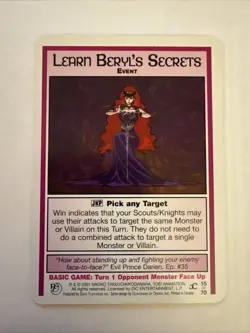 Sailor Moon CCG Card Game Past & Future Learn Beryl’s Secrets TCG 15 of 70 - Image 1